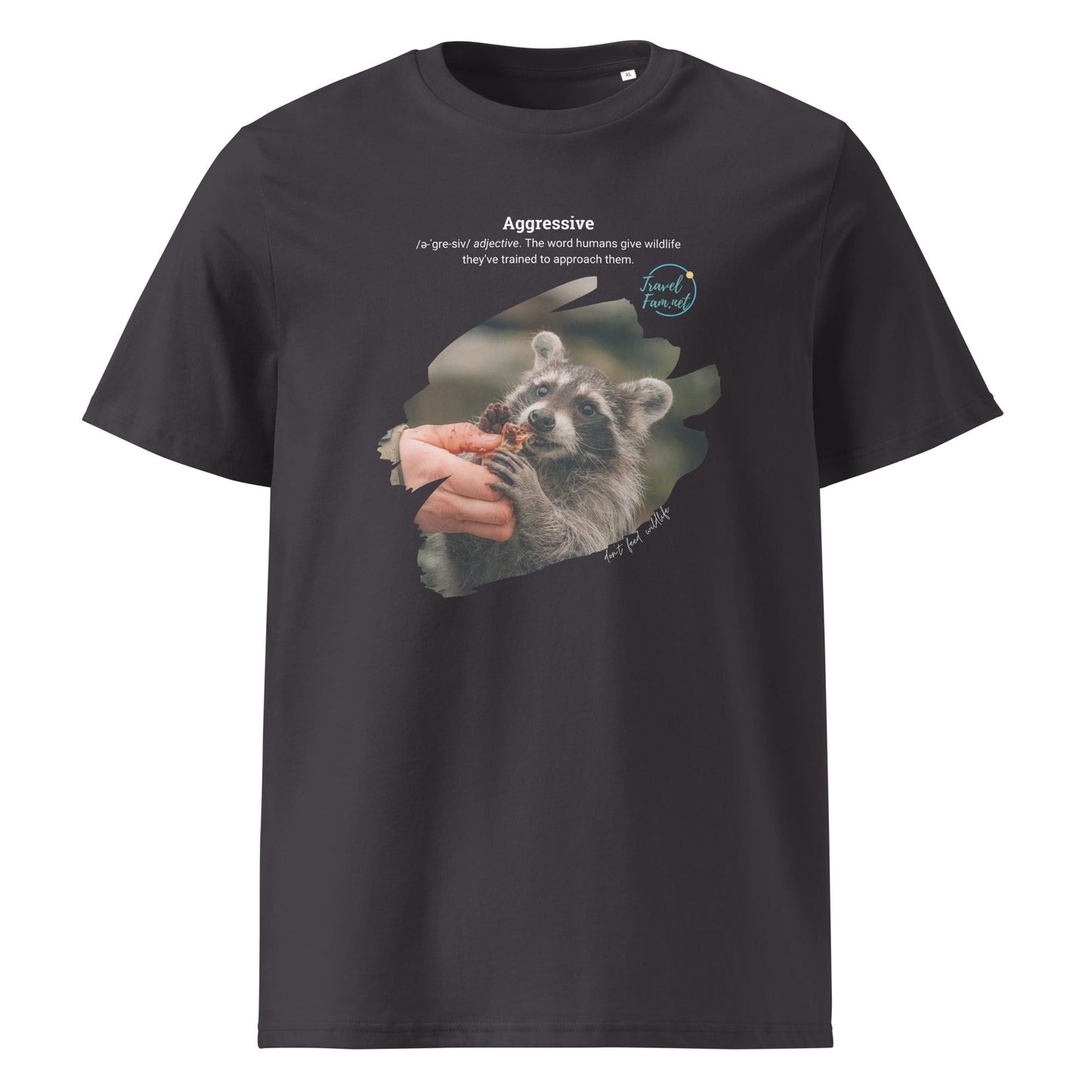 Park Snark™ "Aggressive" on a Unisex Organic T-shirt - Travel Fam Park Guides