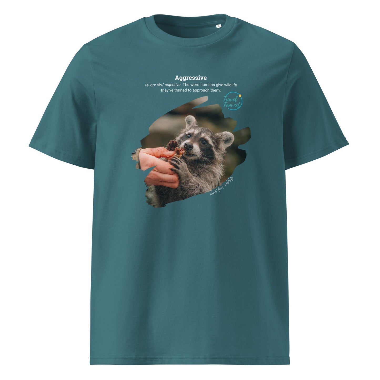 Park Snark™ "Aggressive" on a Unisex Organic T-shirt - Travel Fam Park Guides