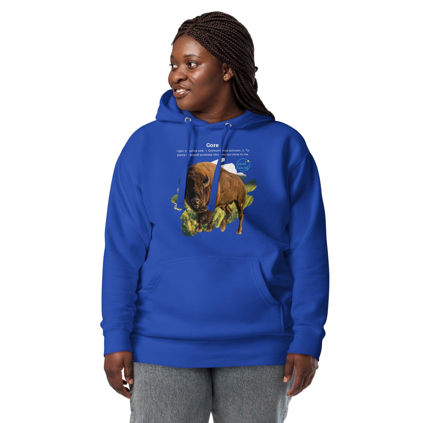 Park Snark Bison Warning on a Unisex Hoodie - Travel Fam Park Guides