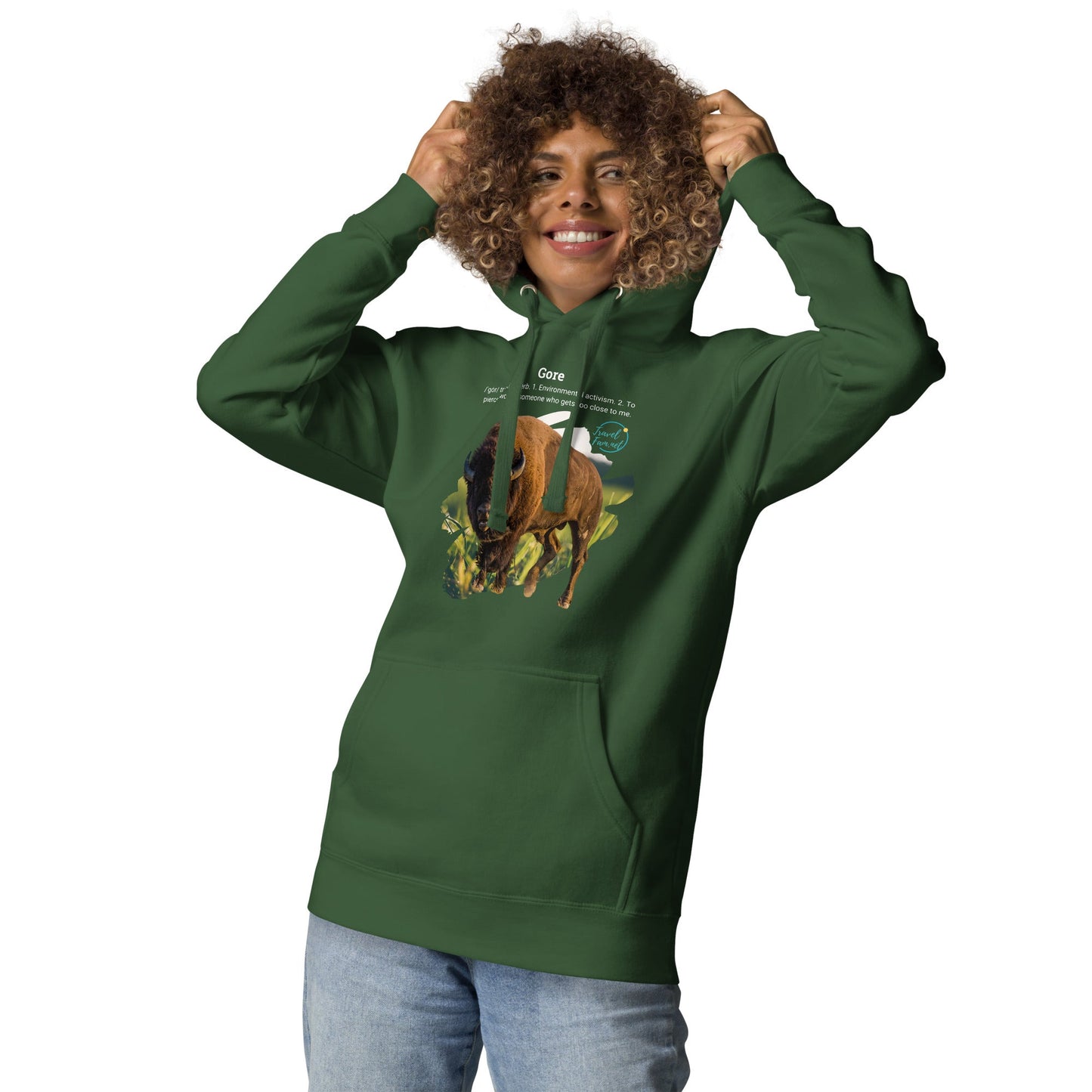 Park Snark Bison Warning on a Unisex Hoodie - Travel Fam Park Guides