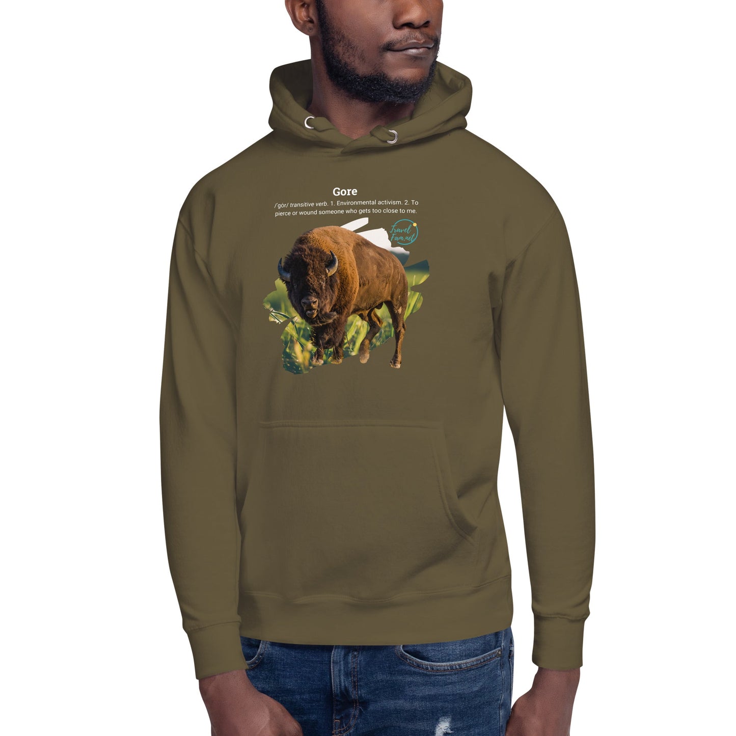 Park Snark Bison Warning on a Unisex Hoodie - Travel Fam Park Guides