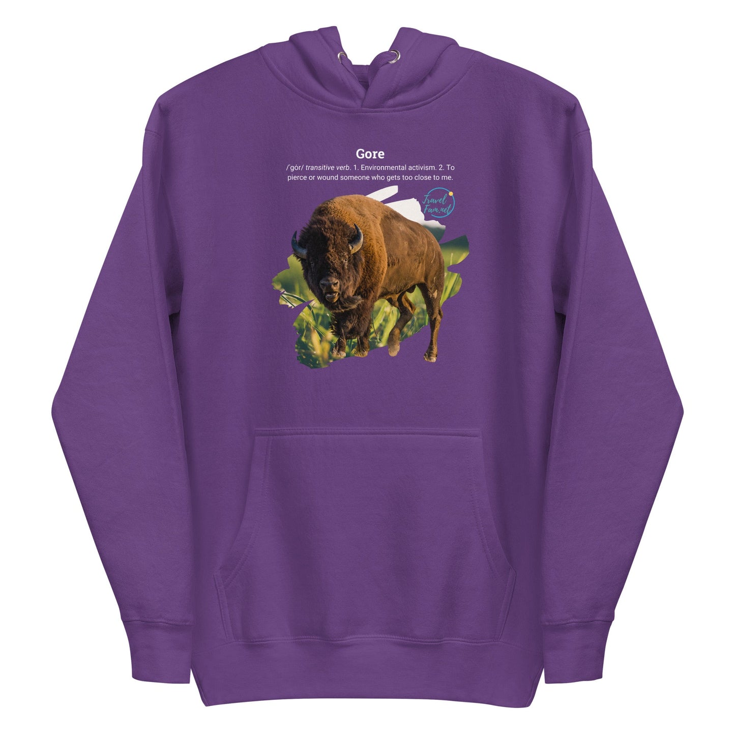 Park Snark Bison Warning on a Unisex Hoodie - Travel Fam Park Guides