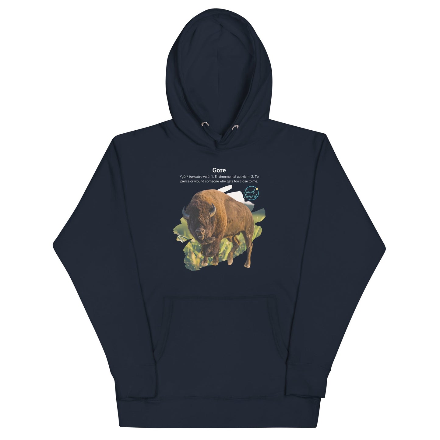 Park Snark Bison Warning on a Unisex Hoodie - Travel Fam Park Guides