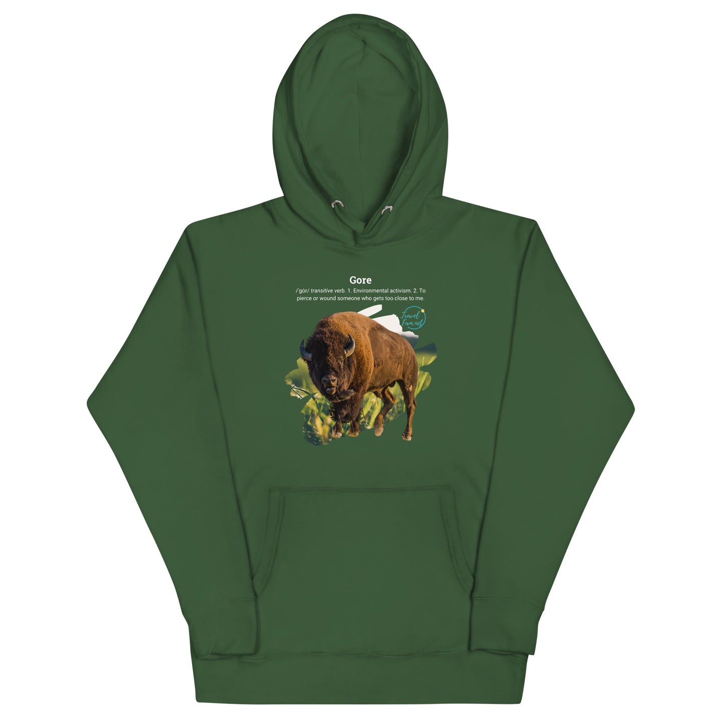 Park Snark Bison Warning on a Unisex Hoodie - Travel Fam Park Guides