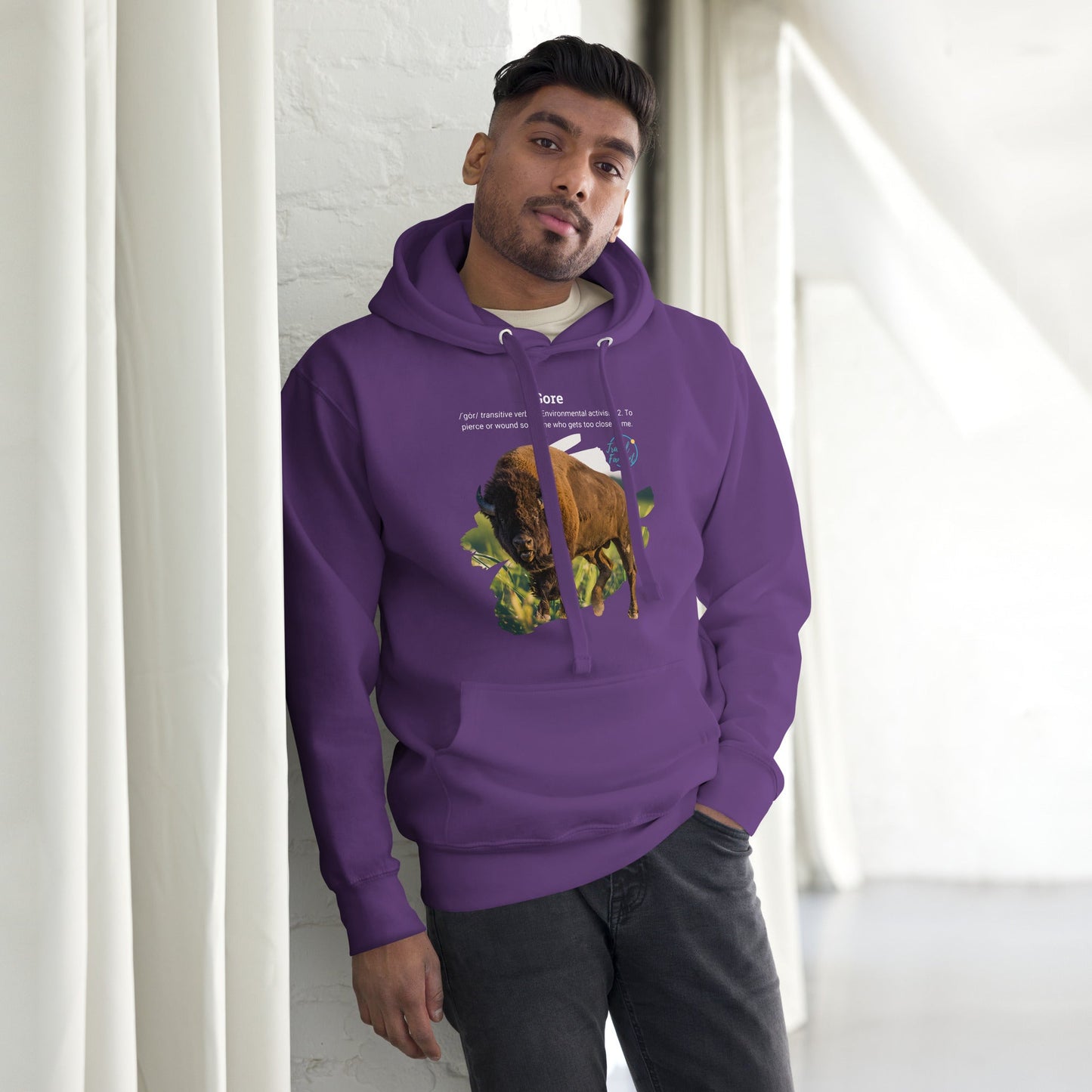 Park Snark Bison Warning on a Unisex Hoodie - Travel Fam Park Guides