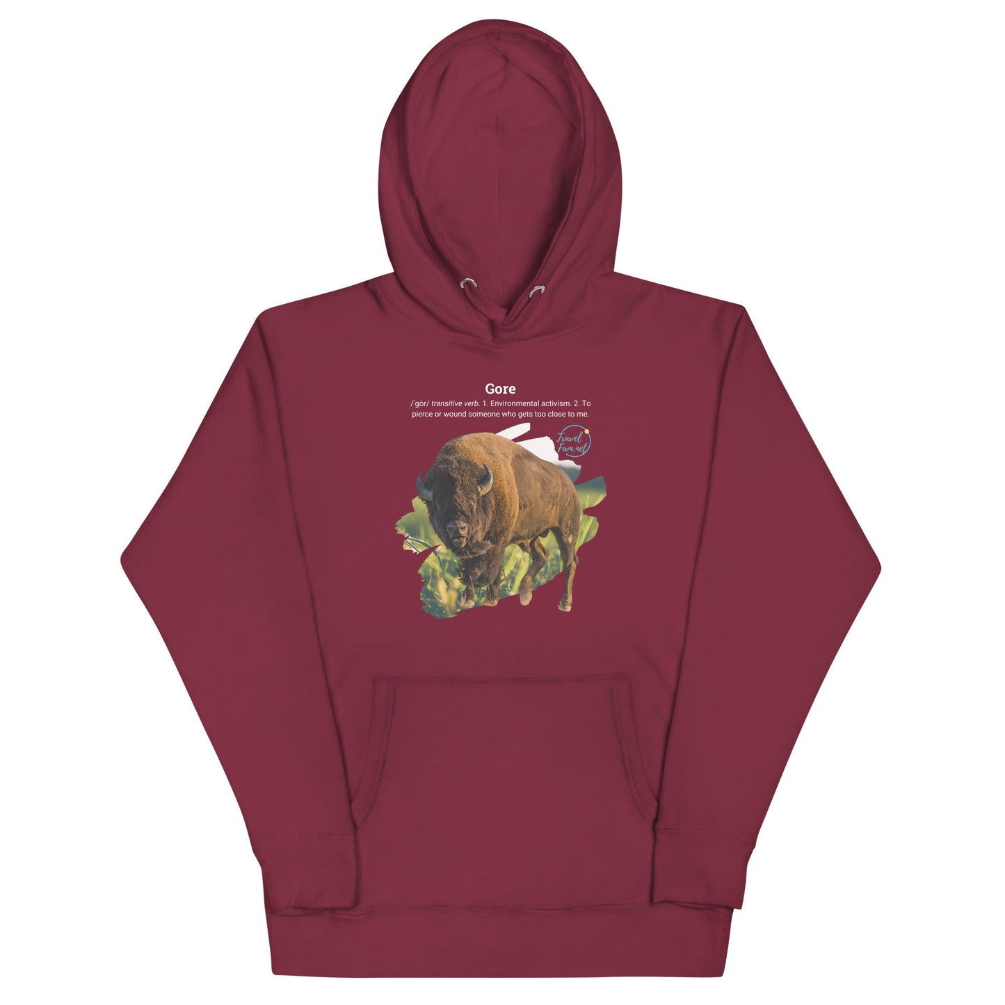 Park Snark Bison Warning on a Unisex Hoodie - Travel Fam Park Guides