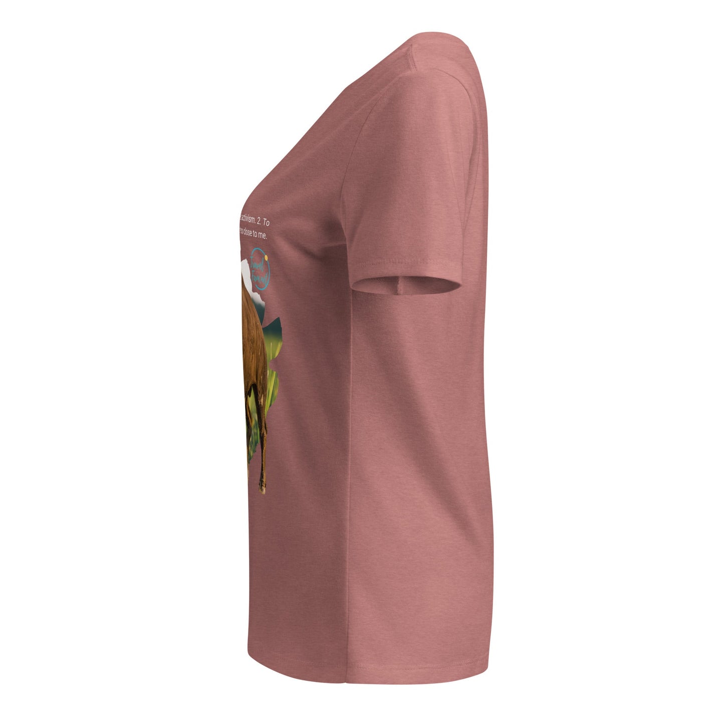 Park Snark Bison Warning on a Women’s Relaxed V - neck T-shirt - Travel Fam Park Guides