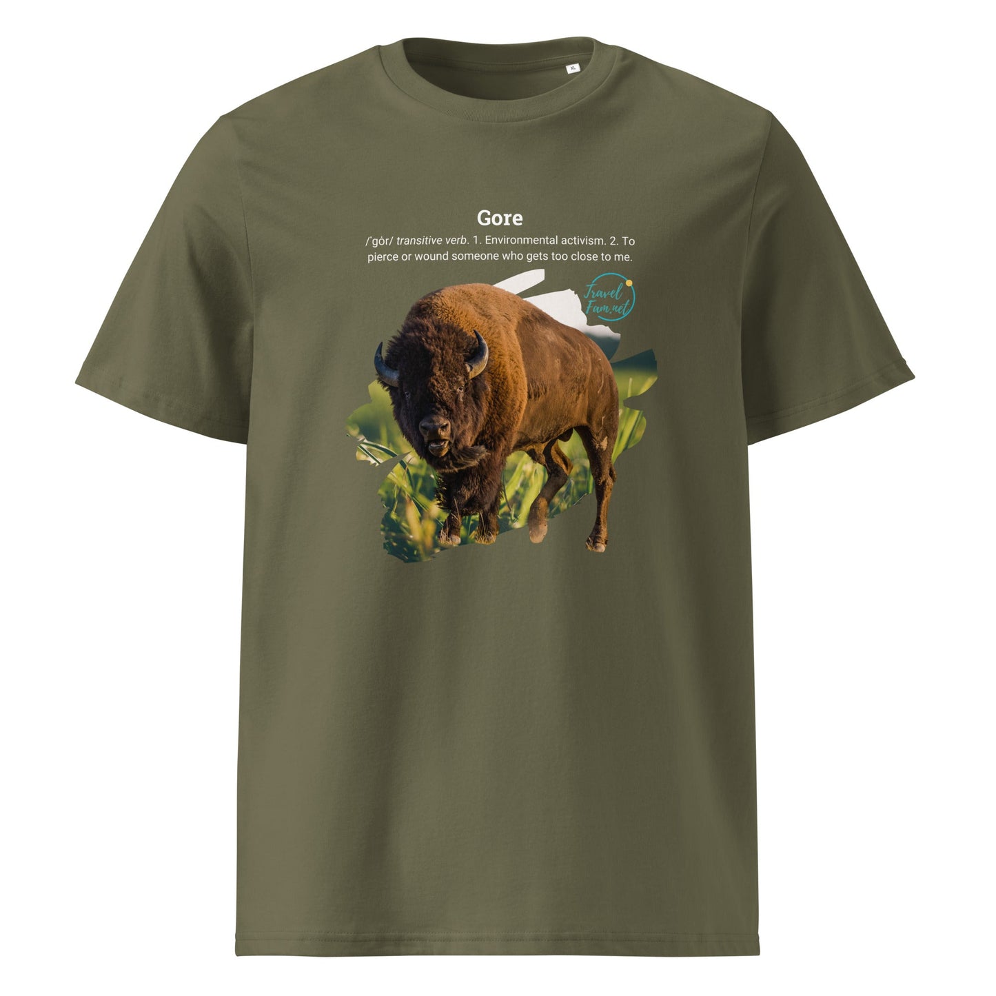 Park Snark™ "Gore" on a Unisex Organic T-shirt - Travel Fam Park Guides