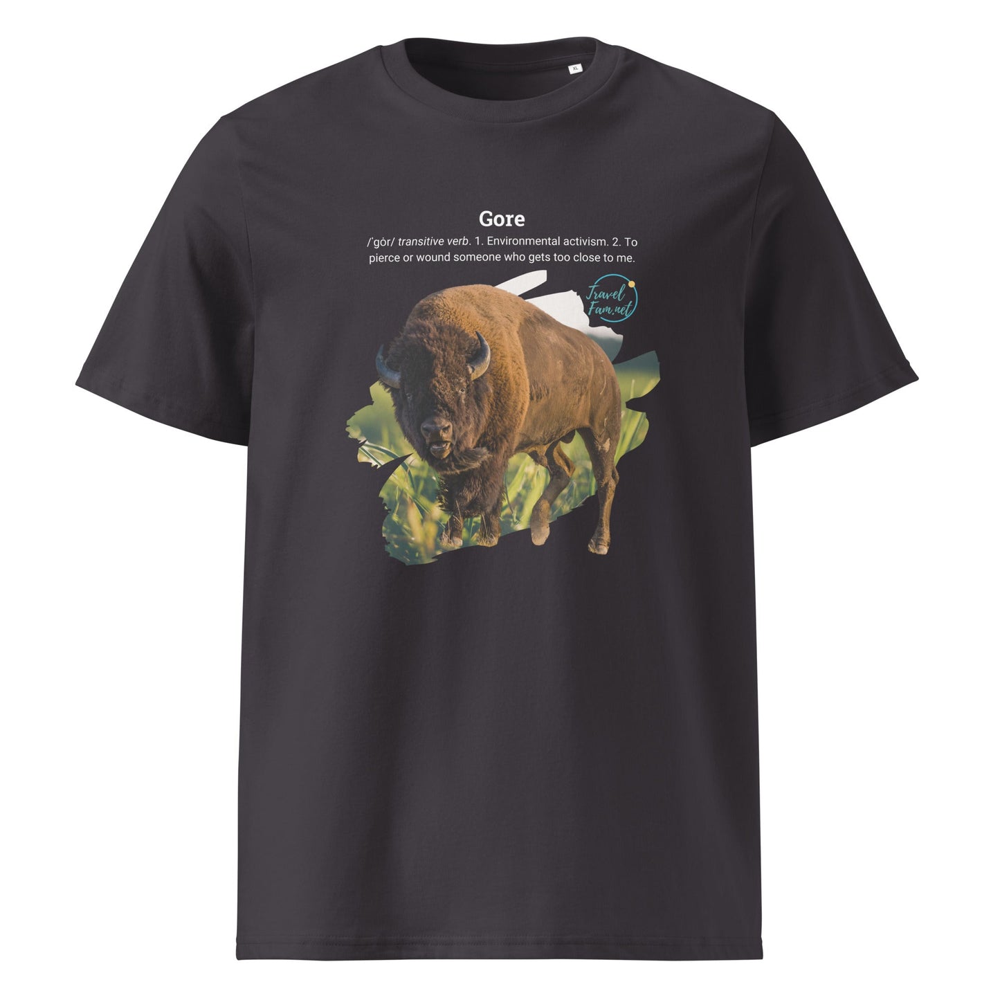Park Snark™ "Gore" on a Unisex Organic T-shirt - Travel Fam Park Guides
