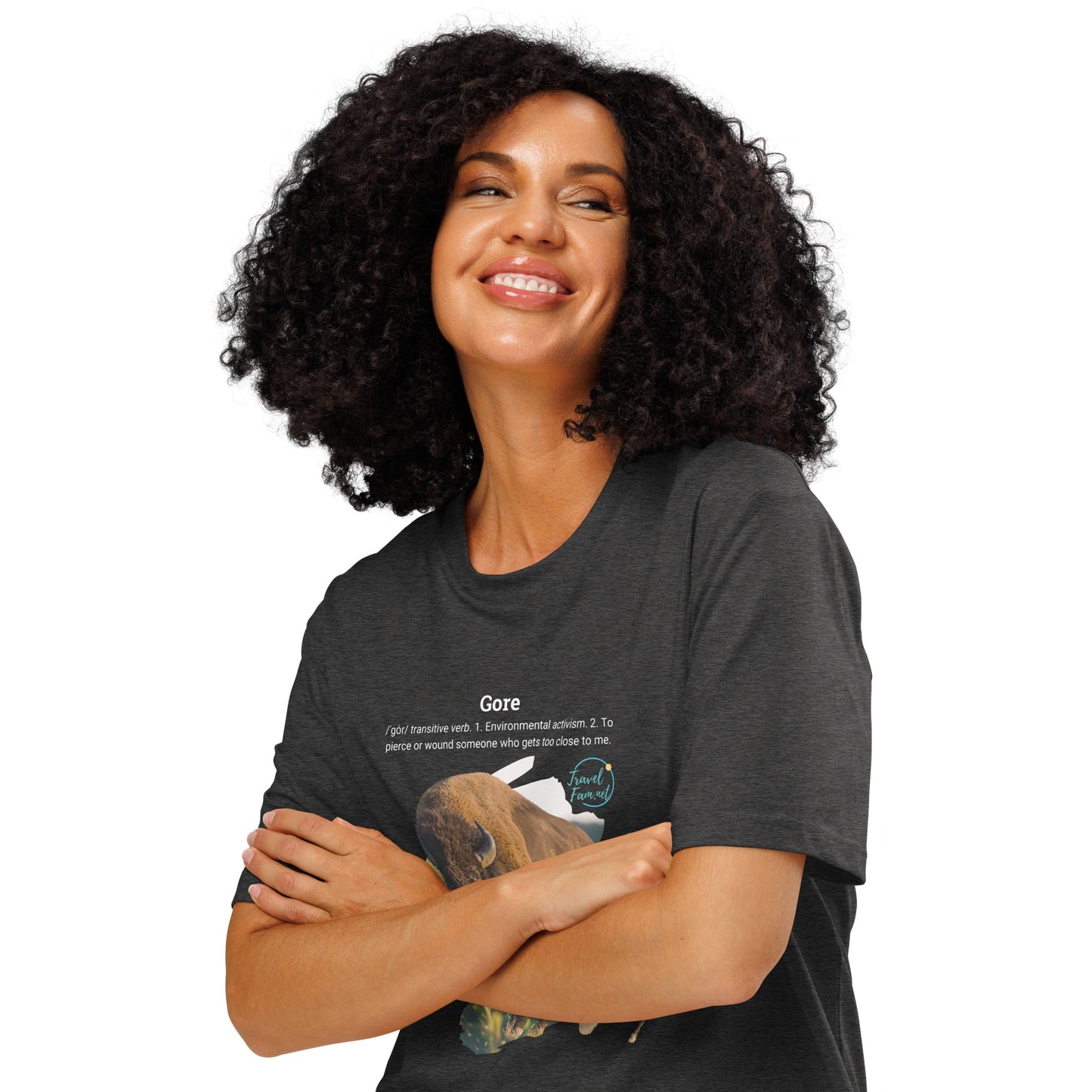 Park Snark™ "Gore" on a Unisex Organic T-shirt - Travel Fam Park Guides
