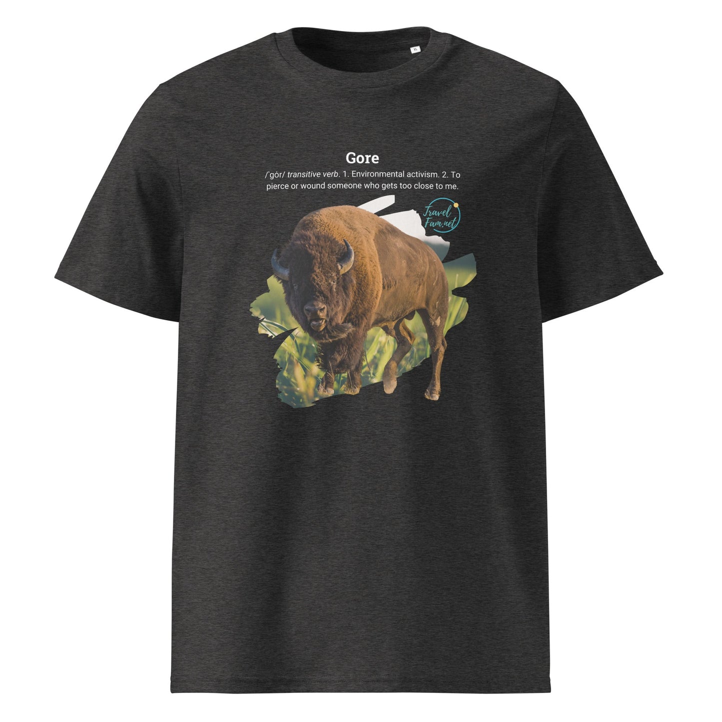 Park Snark™ "Gore" on a Unisex Organic T-shirt - Travel Fam Park Guides