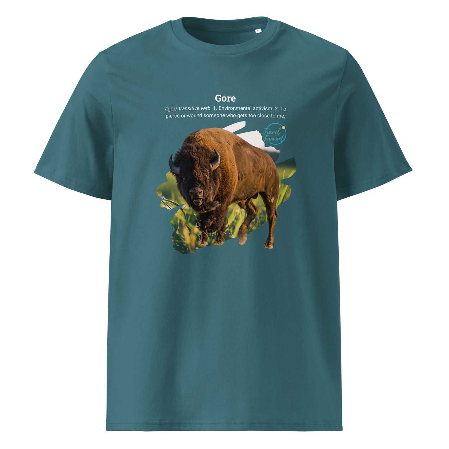 Park Snark™ "Gore" on a Unisex Organic T-shirt - Travel Fam Park Guides