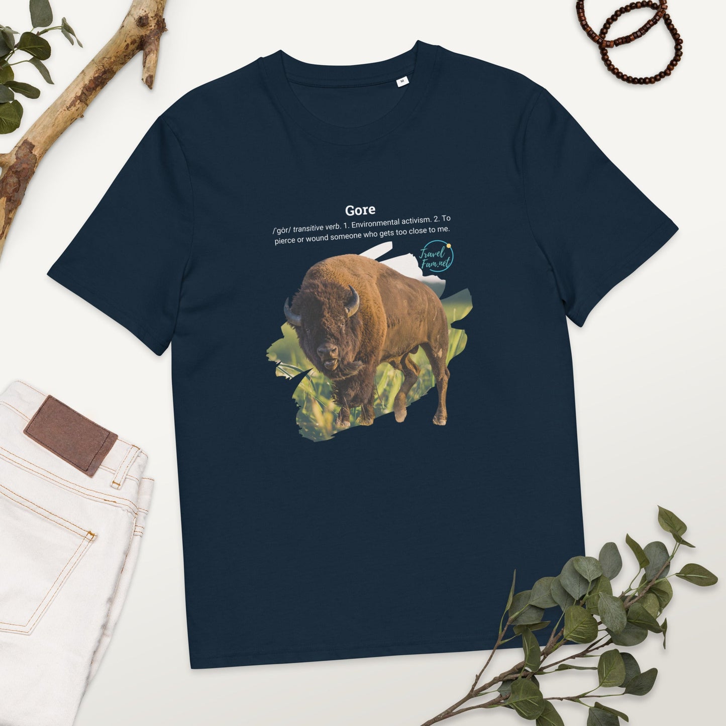 Park Snark™ "Gore" on a Unisex Organic T-shirt - Travel Fam Park Guides