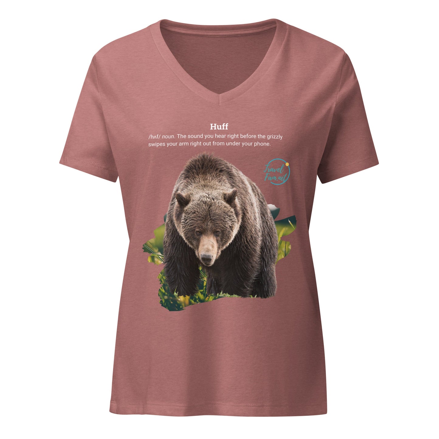 Park Snark™ "Huff" on a Women’s Relaxed V - neck T-shirt - Travel Fam Park Guides