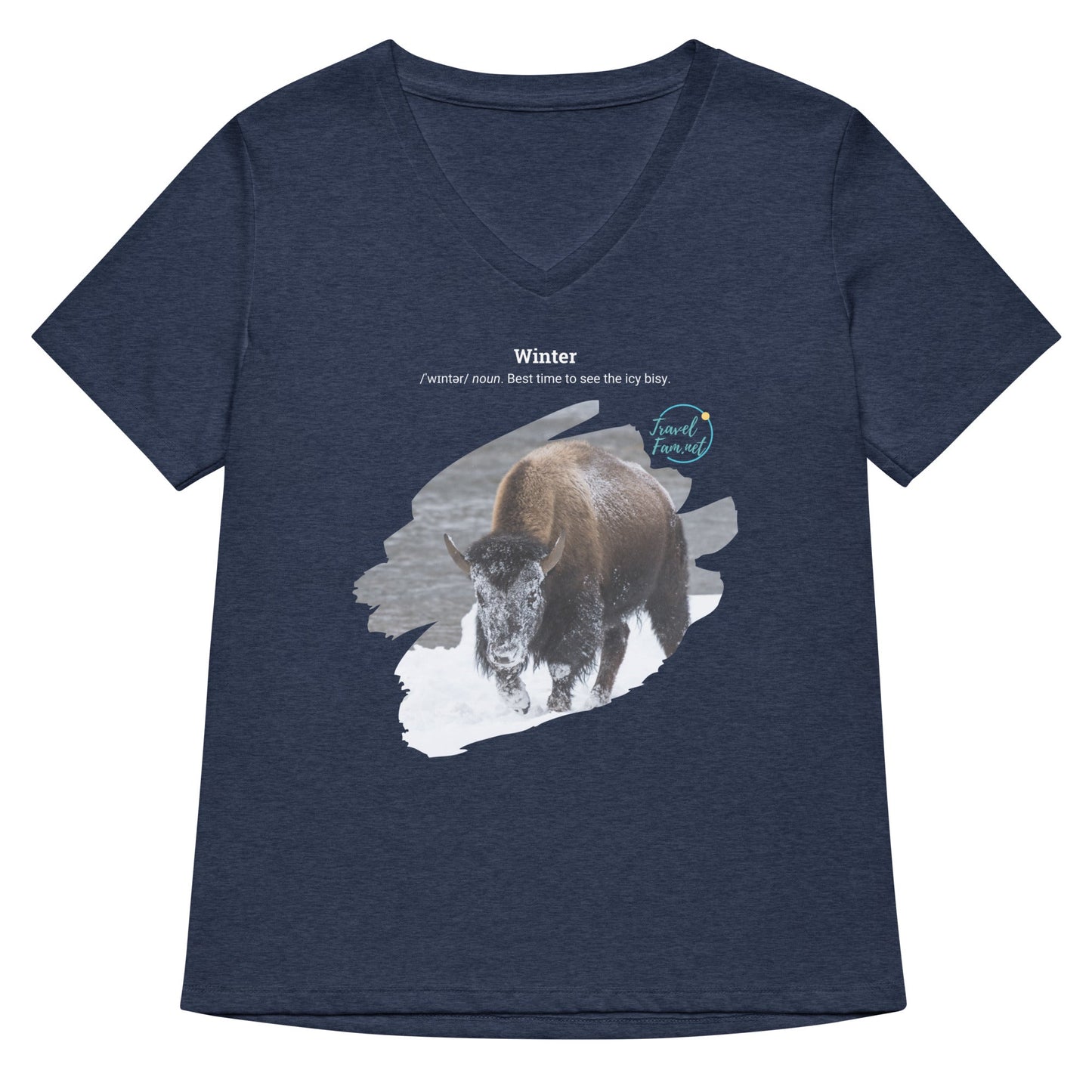 Park Snark™ "Icy Bisy" on a Women’s Relaxed V - neck T-shirt - Travel Fam Park Guides