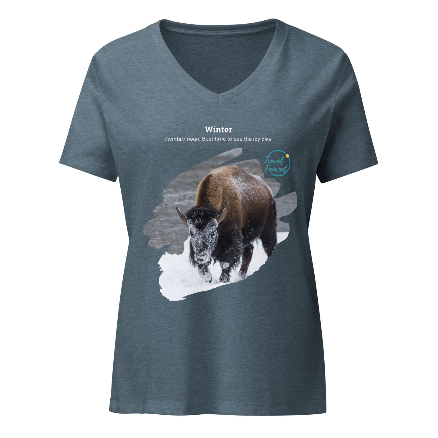 Park Snark™ "Icy Bisy" on a Women’s Relaxed V - neck T-shirt - Travel Fam Park Guides