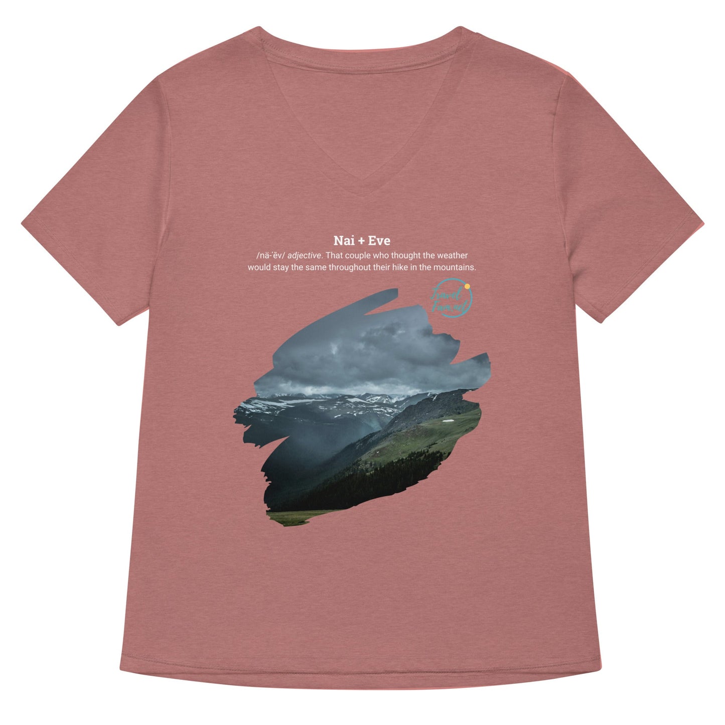 Park Snark™ "Nai + Eve" on a Women’s Relaxed V - neck T-shirt - Travel Fam Park Guides