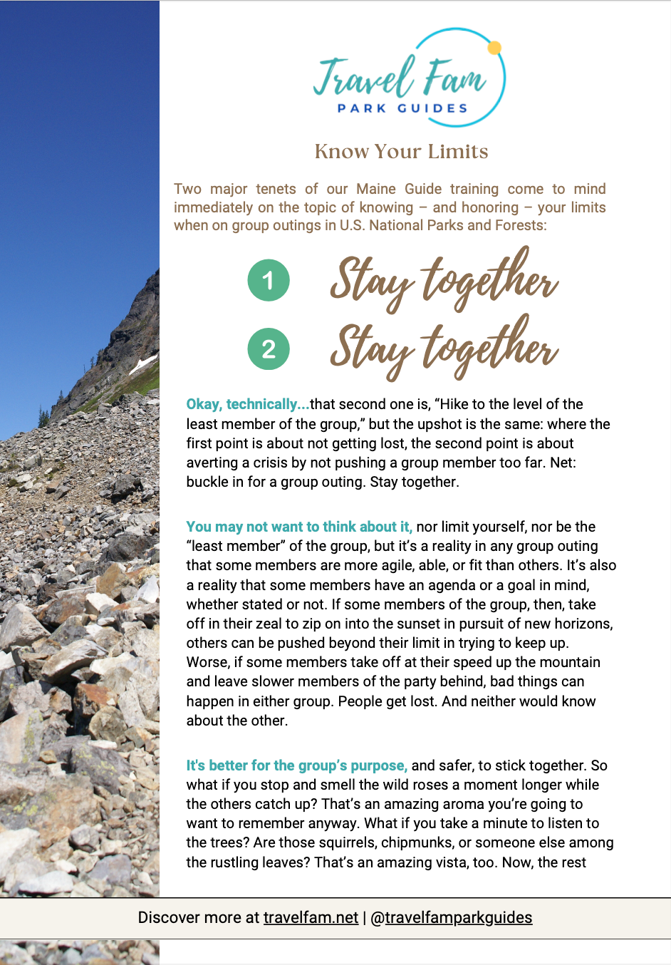 "Know Your Limits" Tip Sheet