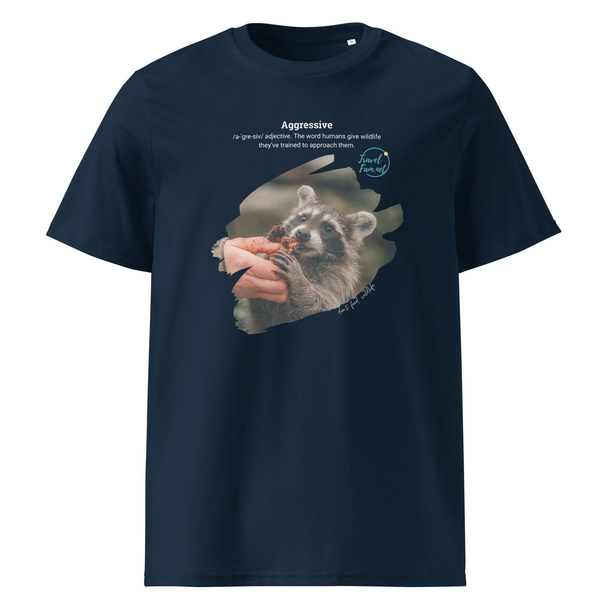 Park Snark™ "Aggressive" on a Unisex Organic T-shirt - Travel Fam Park Guides