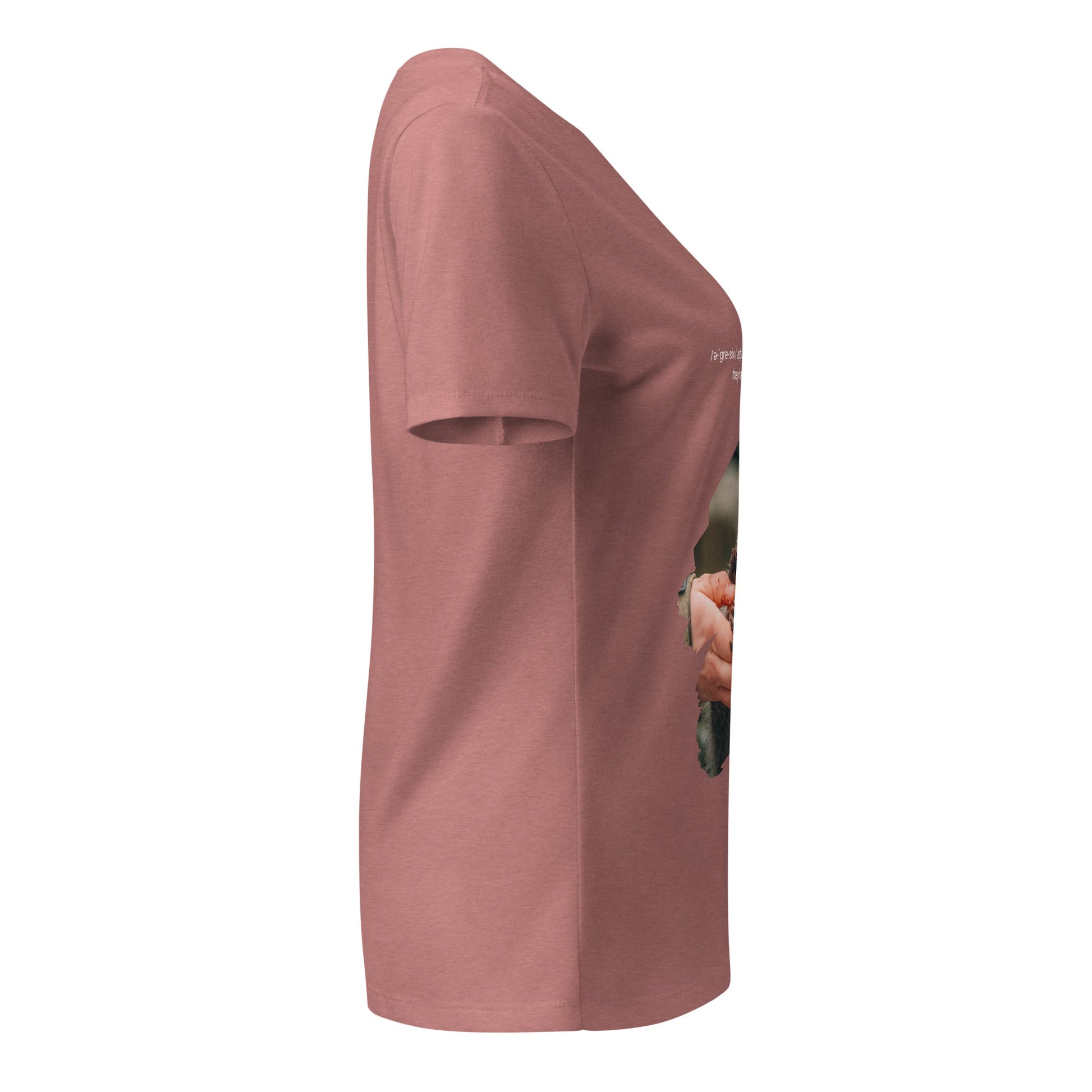 Park Snark™ "Aggressive" on a Women’s Relaxed V - neck T-shirt - Travel Fam Park Guides