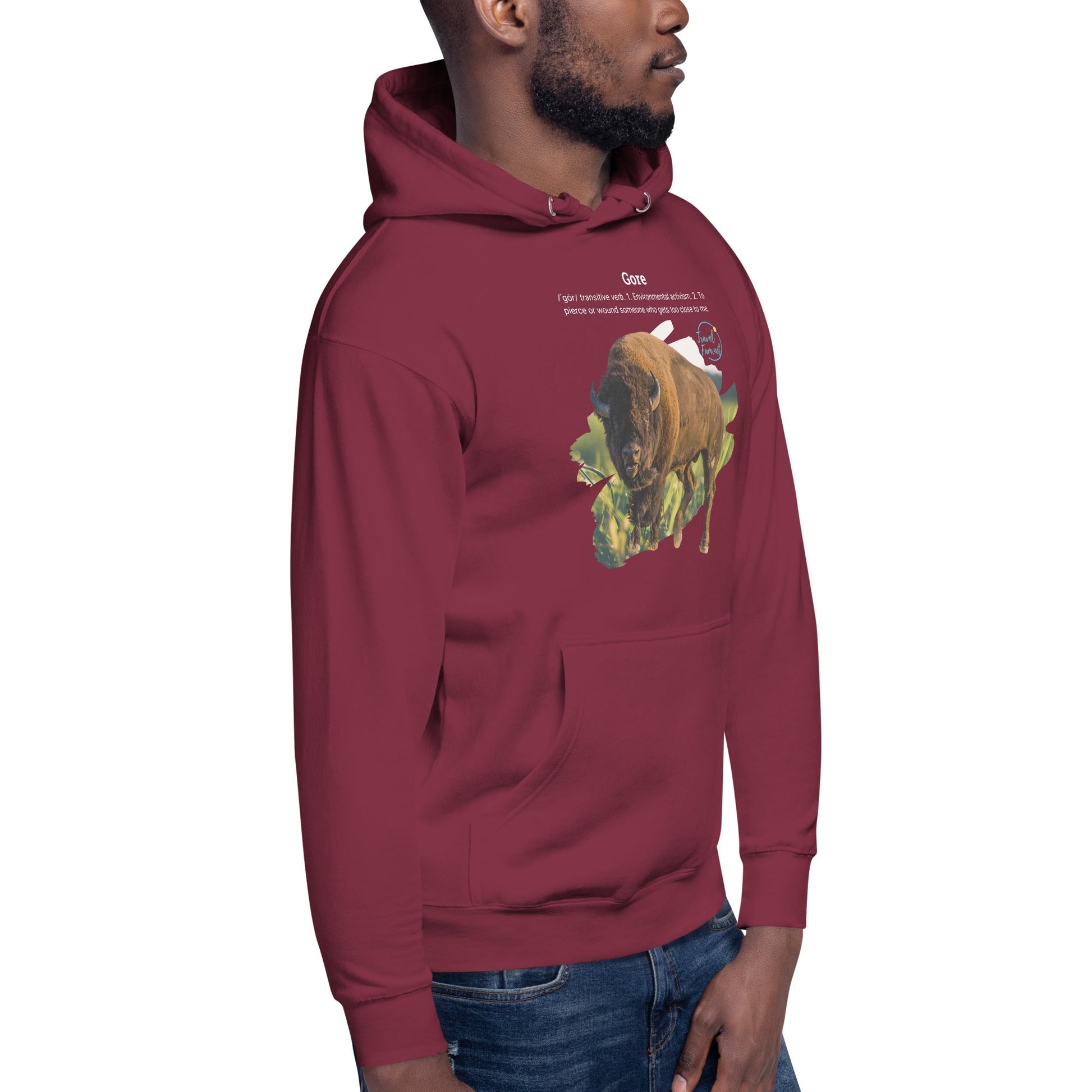 Park Snark Bison Warning on a Unisex Hoodie - Travel Fam Park Guides