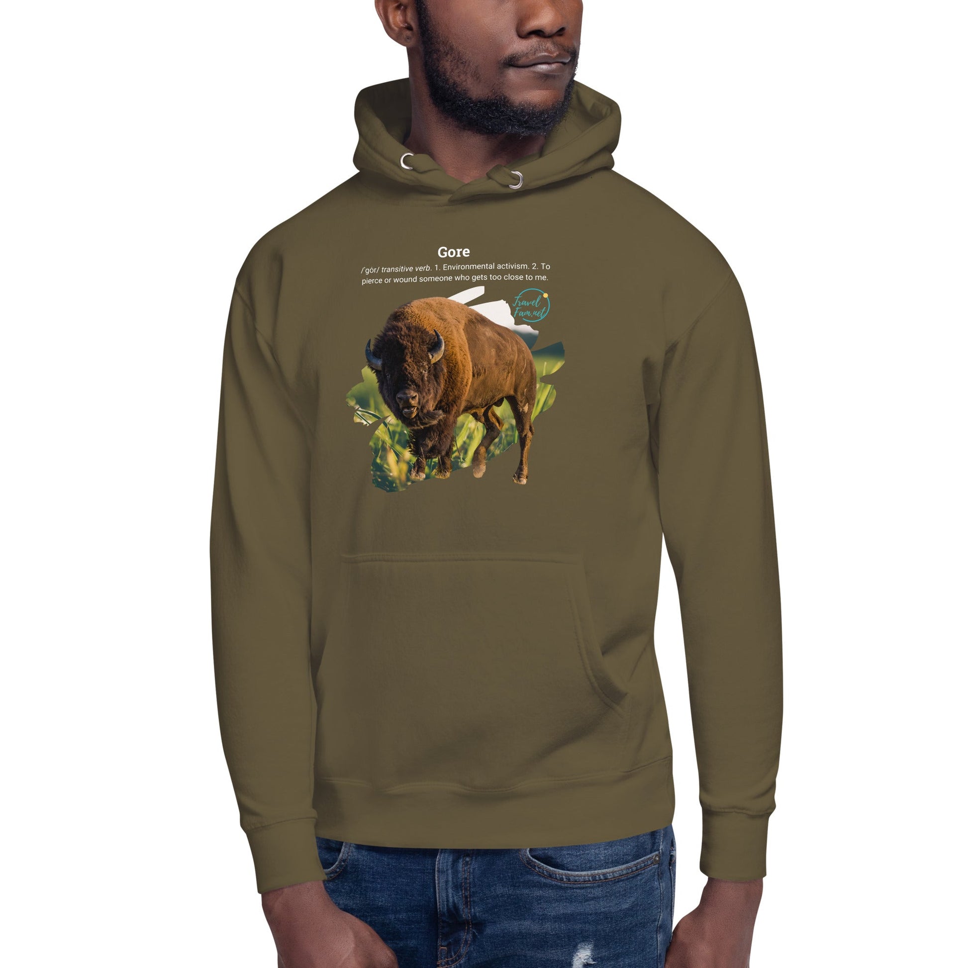 Park Snark Bison Warning on a Unisex Hoodie - Travel Fam Park Guides
