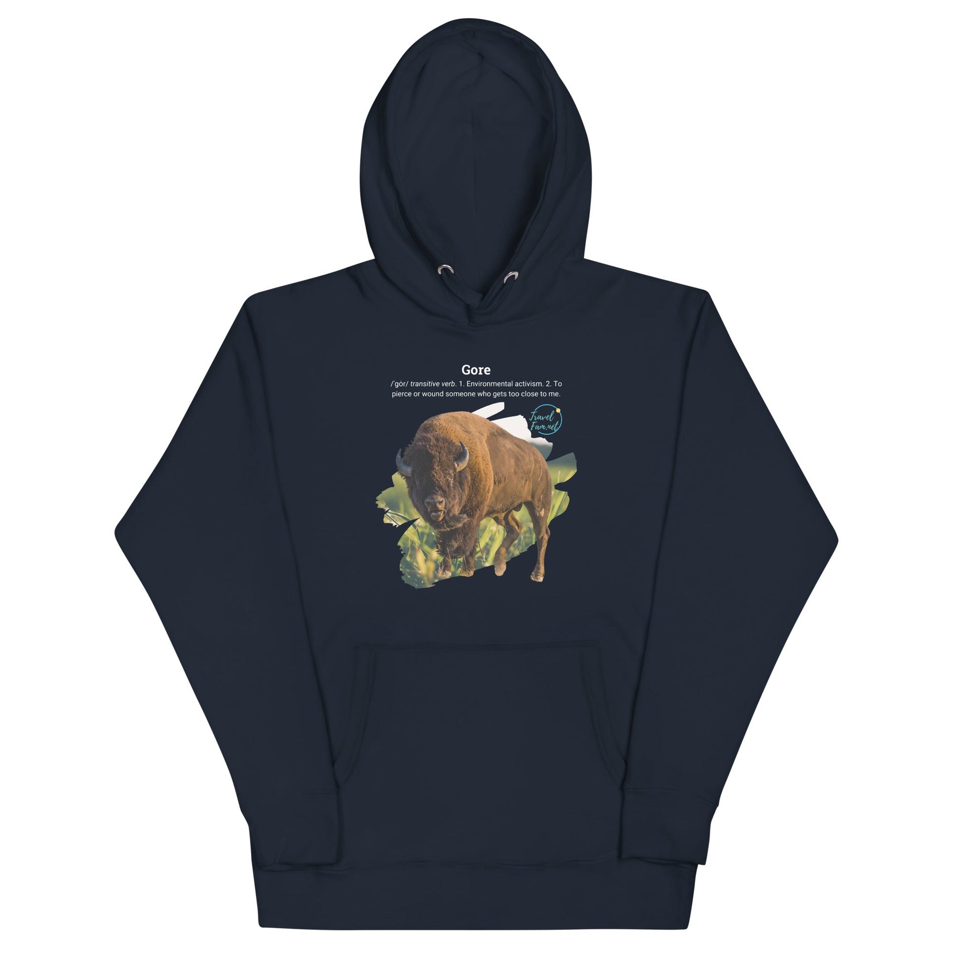 Park Snark Bison Warning on a Unisex Hoodie - Travel Fam Park Guides
