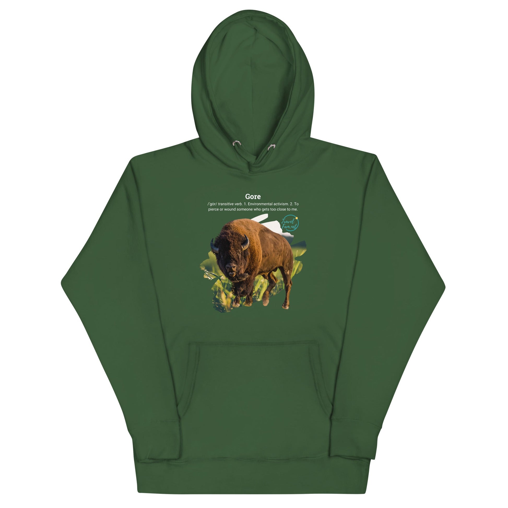 Park Snark Bison Warning on a Unisex Hoodie - Travel Fam Park Guides