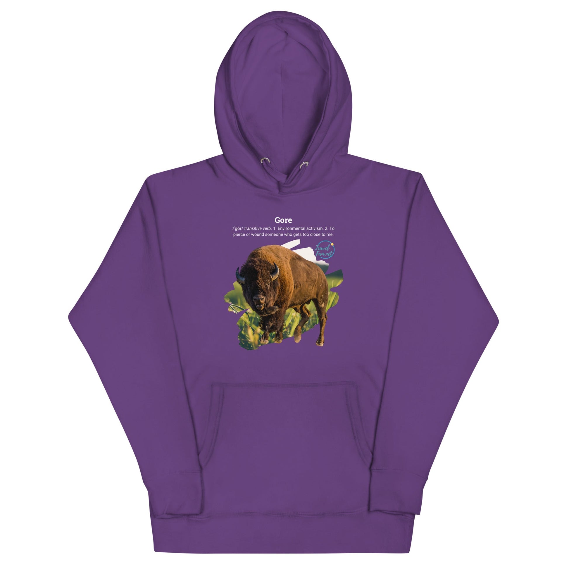 Park Snark Bison Warning on a Unisex Hoodie - Travel Fam Park Guides