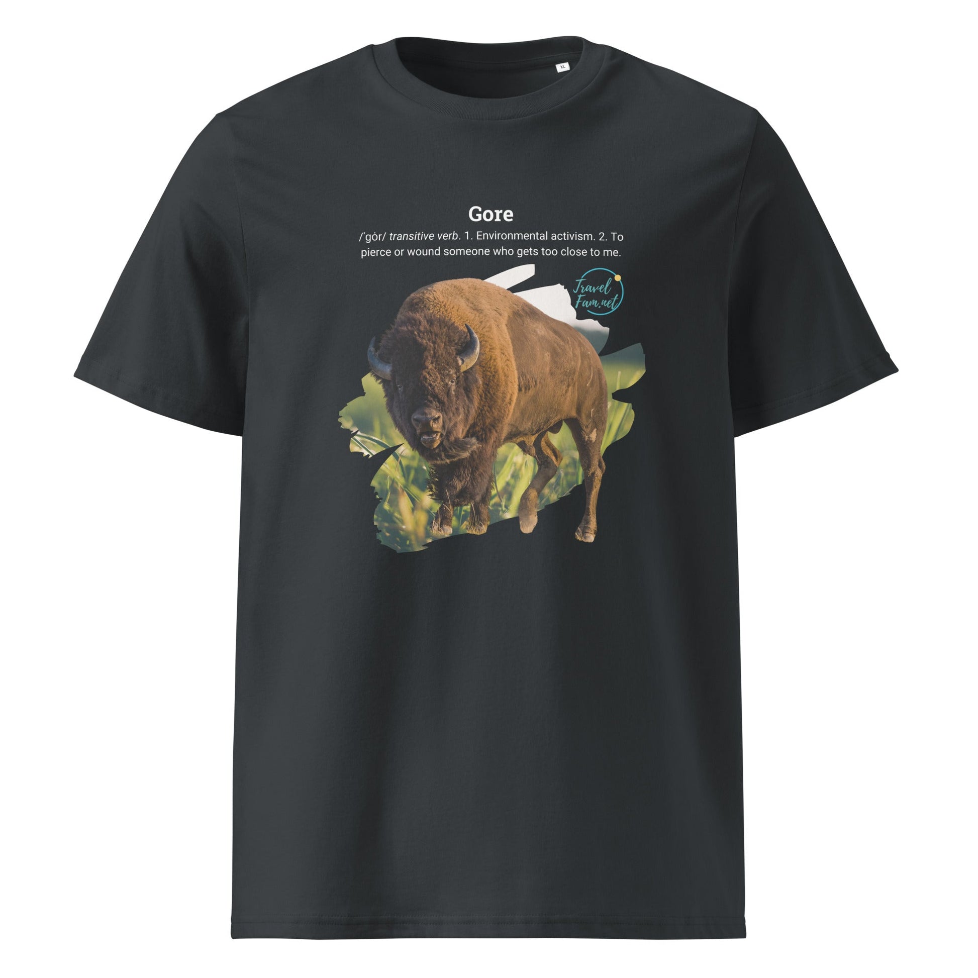Park Snark™ "Gore" on a Unisex Organic T-shirt - Travel Fam Park Guides