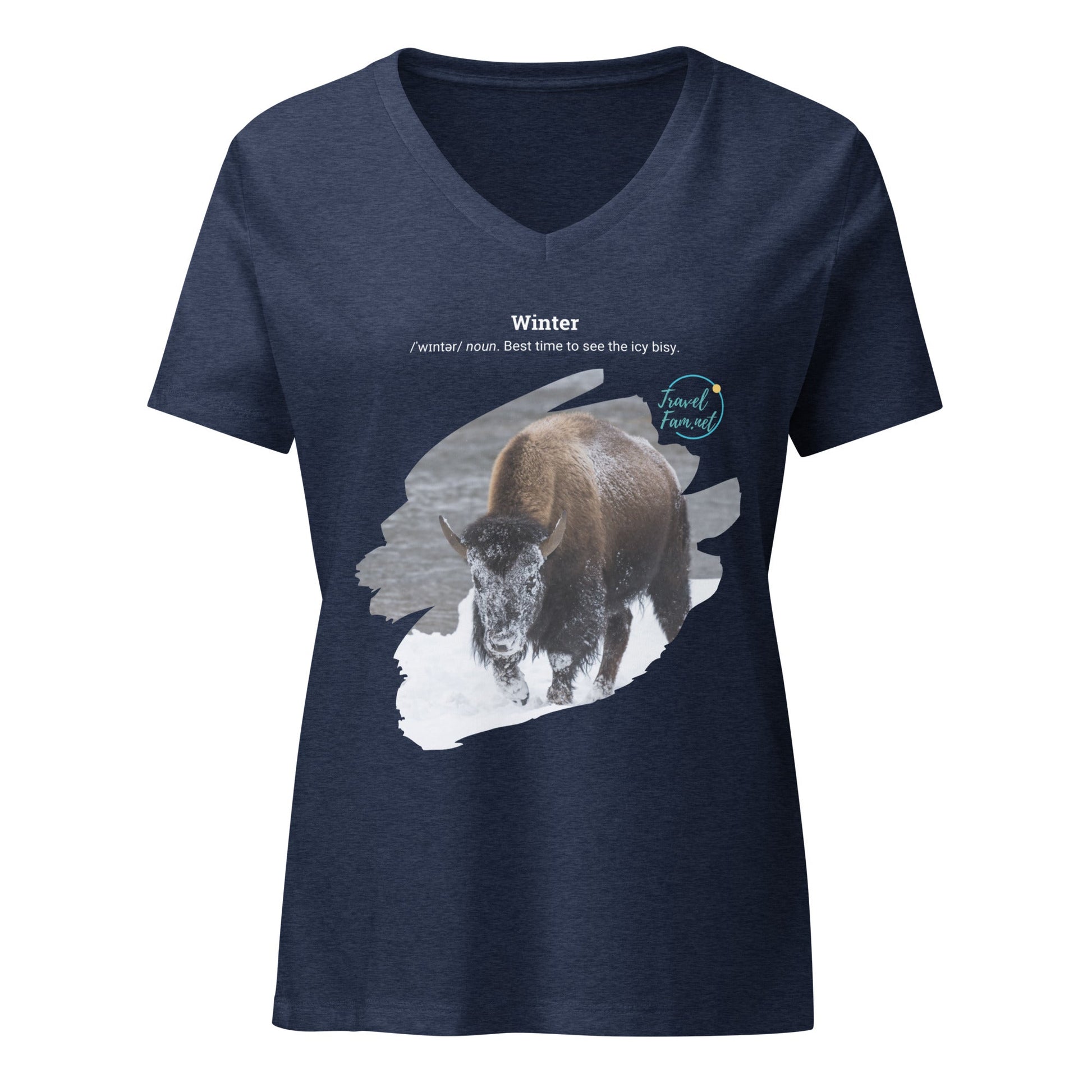 Park Snark™ "Icy Bisy" on a Women’s Relaxed V - neck T-shirt - Travel Fam Park Guides