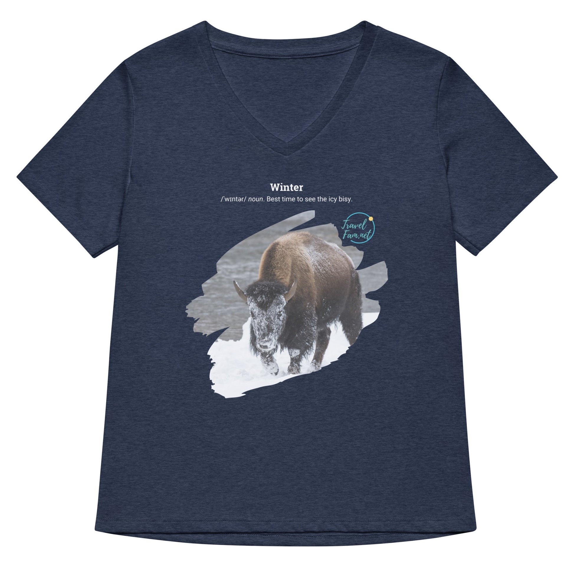 Park Snark™ "Icy Bisy" on a Women’s Relaxed V - neck T-shirt - Travel Fam Park Guides