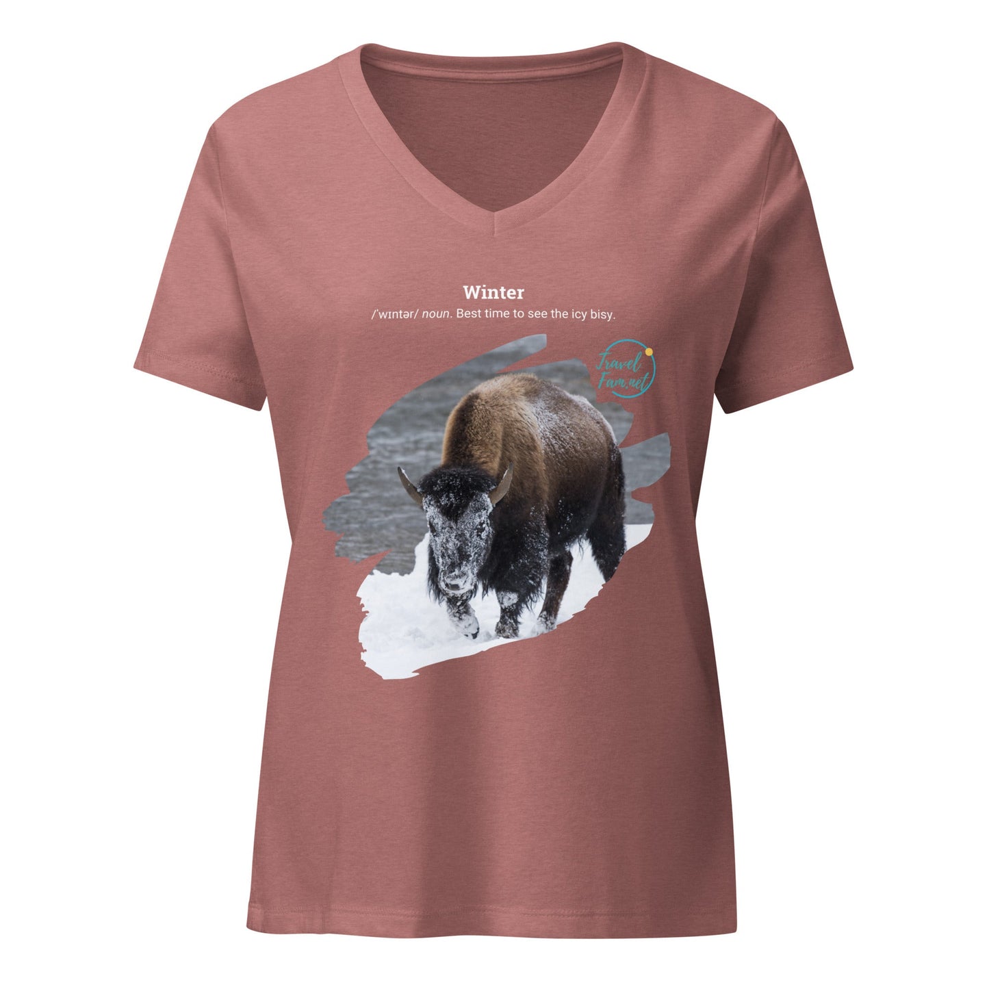 Park Snark™ "Icy Bisy" on a Women’s Relaxed V - neck T-shirt - Travel Fam Park Guides